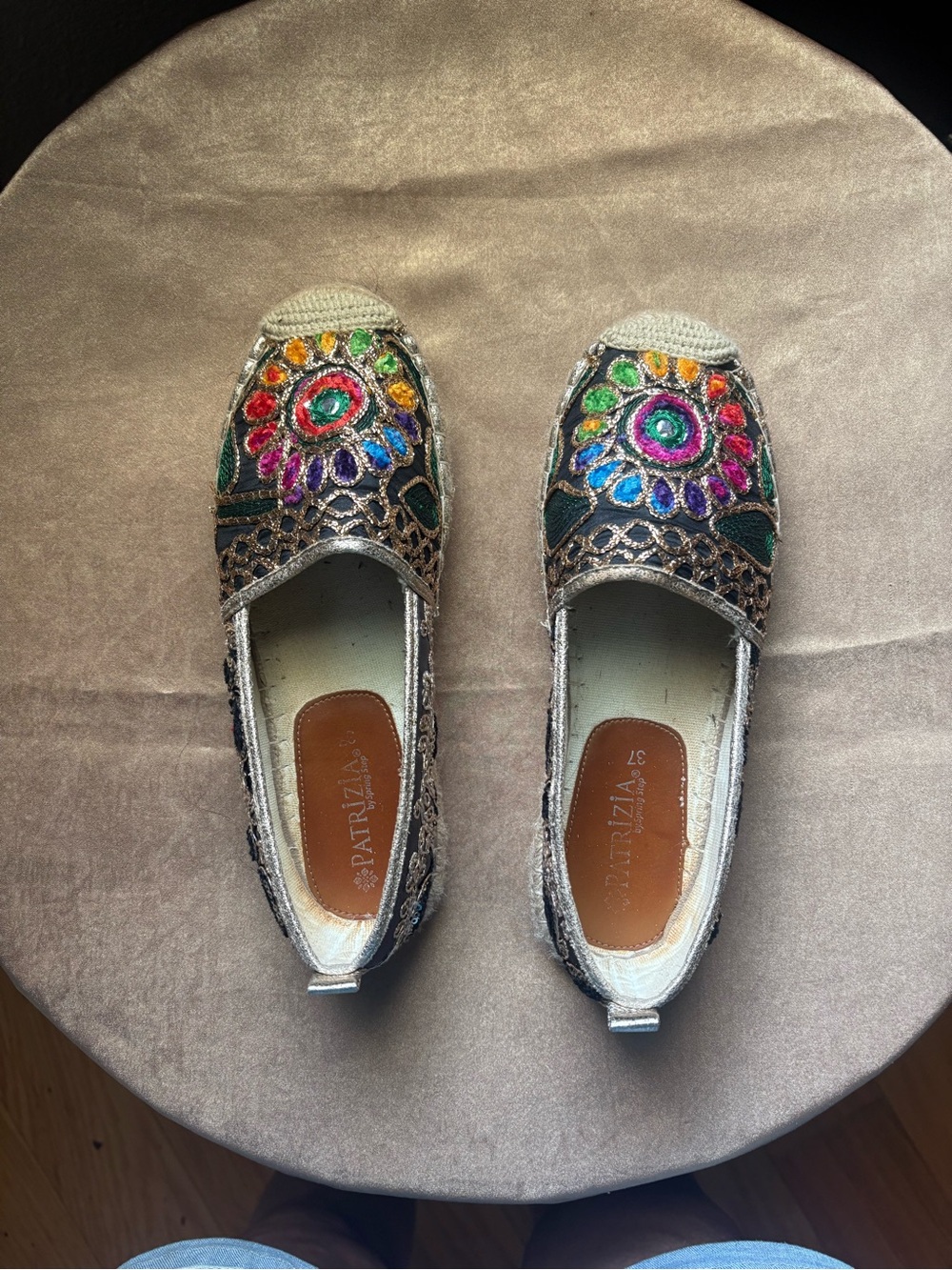 Embellished Multicolor Slip-On Flats